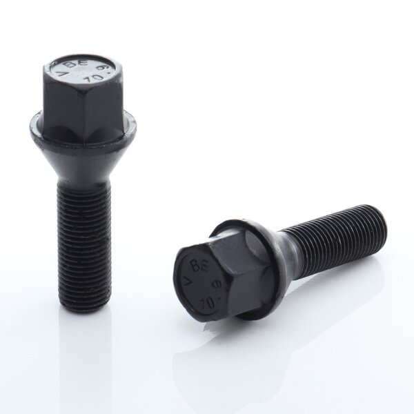 Satz aus 10 HEX17 Radschrauben M14x1,5 x50mm Schwarz